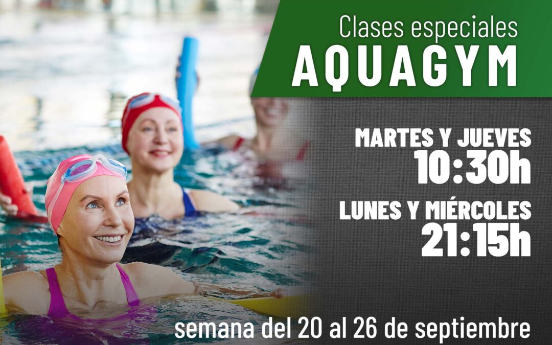 Clases especiales de Aquagym la semana del 20 al 26 de septiembre