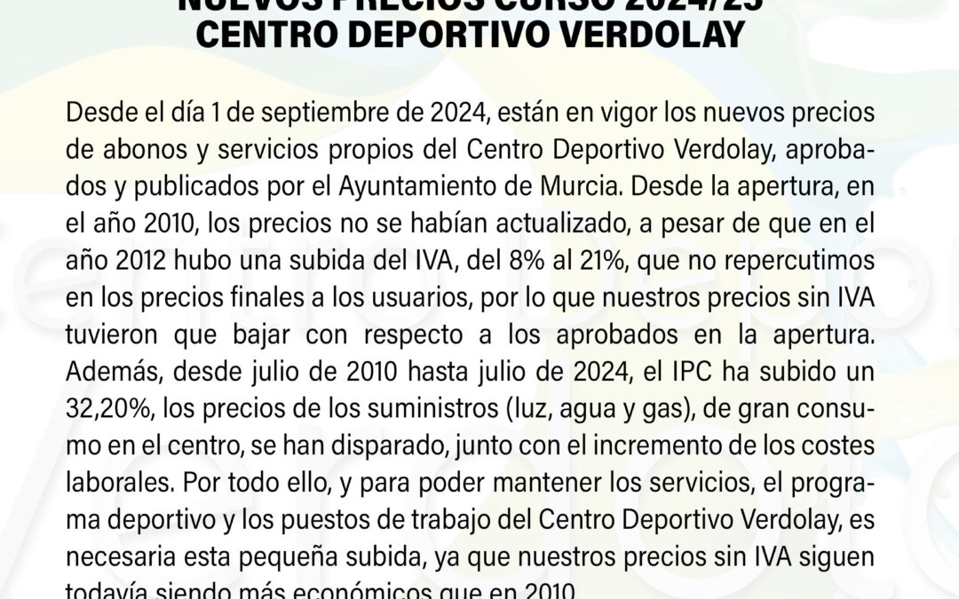 Nuevos precios 2024/2025