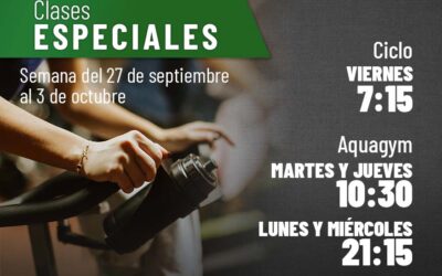 Clases especiales para la semana del 27 de septiembre al 3 de octubre